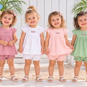 Conjunto Vestido Con Volados Y Bombachon “Plumeti” Gamise T.(1 Al 5) Art.25250