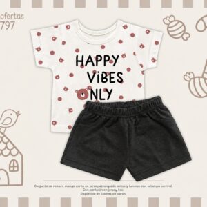 Conjunto (Remera Y Short)“Algodon” Mini Dreams T.(6-9-12-18 Meses) Art.797 SURTIDO DE COLORES-OFERTA PRETEMPORADA