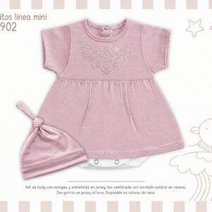 Body Vestido Algodon Con Gorro “Mini Dreams” T.(S-M-L-XL) Art.902 SURTIDO DE COLORES-OFERTA PRETEMPORADA