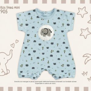 Entero manga corta NENE bordado “Mini Dreams” T.(S-M-L-XL) Art.905 SURTIDO DE COLORES-OFERTA PRETEMPORADA