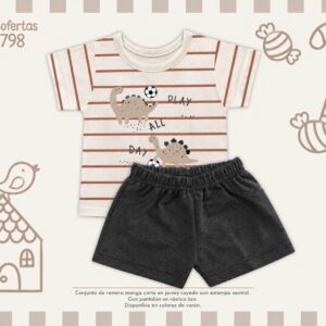 Conjunto (Remera Y Short)“Algodon” Mini Dreams T.(6-9-12-18 Meses) Art.798 SURTIDO DE COLORES-OFERTA PRETEMPORADA