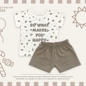 Conjunto (Remera Y Short) “Algodon” Mini Dreams T.(6-9-12-18 Meses) Art.944 SURTIDO DE COLORES-OFERTA PRETEMPORADA