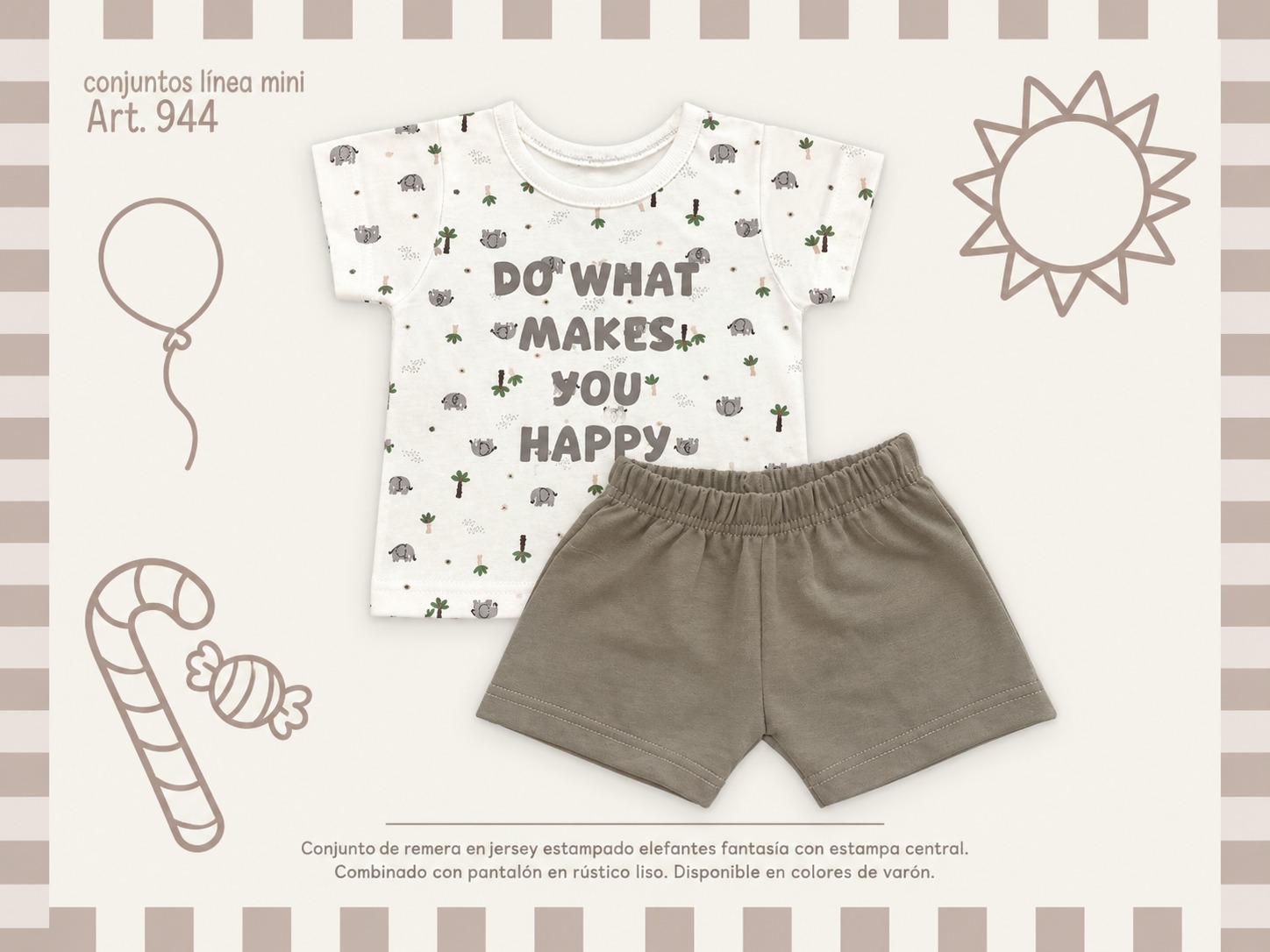 Conjunto (Remera Y Short) “Algodon” Mini Dreams T.(6-9-12-18 Meses) Art.944 SURTIDO DE COLORES-OFERTA PRETEMPORADA