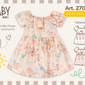 Vestido Algodon Estampado “Yaby” T.(3-6/6-9/9-12/12-18 meses) Art.27029