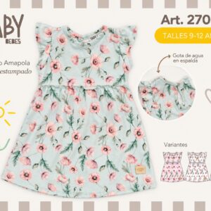 Vestido Algodon Estampado “Yaby” T.(9-12/12-18/24/36 meses) Art.27030