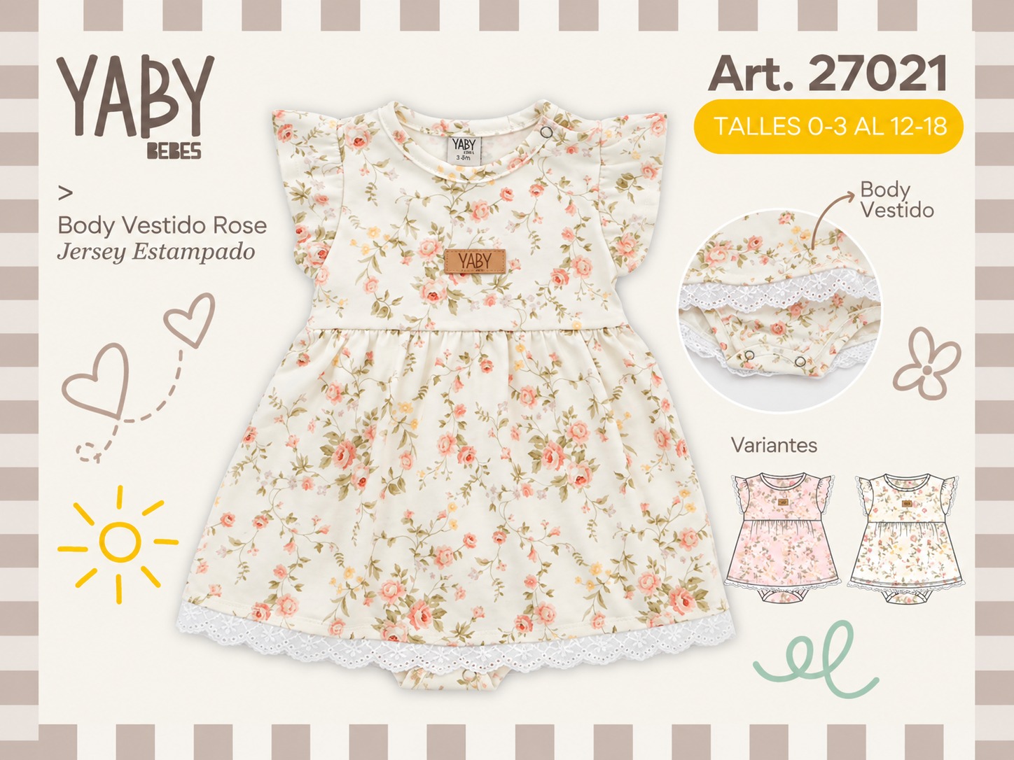 Body Vestido estampado “Yaby” T.(0-3/3-6/6-9/9-12/12-18 meses) Art.27021