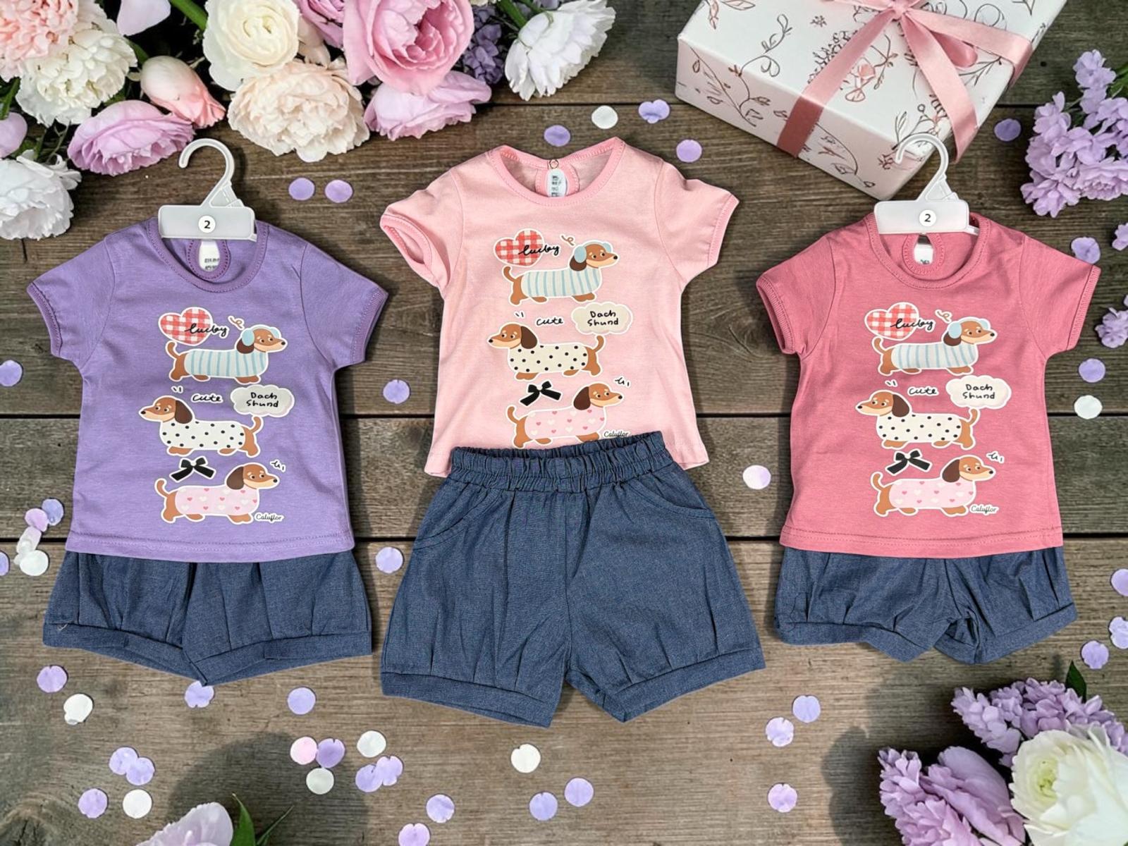 Conjunto Nena Con Estampa (Remera algodon + Short Bombachon de Jean) “Bibis” T.(2 al 5)