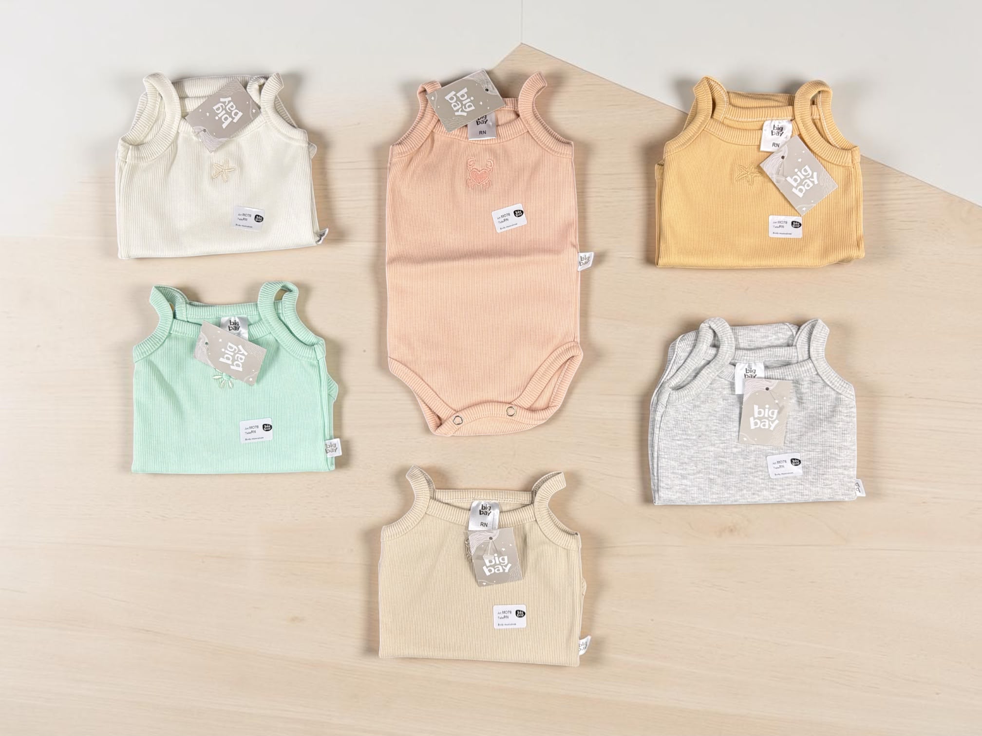 Body Fresquito Con Bretel “Morley Bordado” Big Bay T.(RN/0-3/3-6/6-9/9-12 meses) Art.078