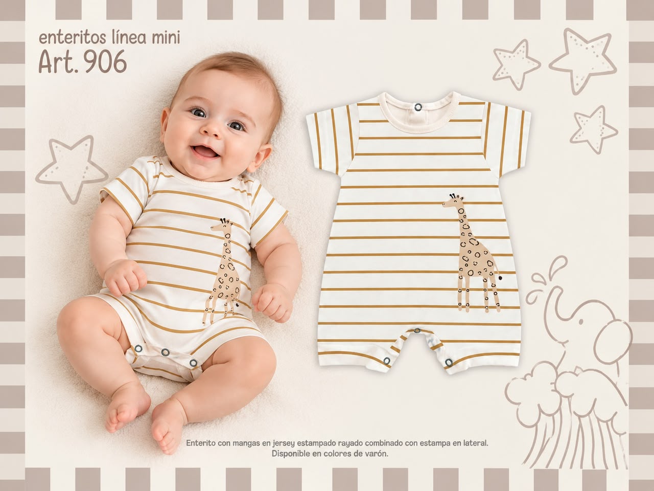 Entero manga corta rayado NENE “Mini Dreams” T.(S-M-L-XL) Art.906 SURTIDO DE COLORES-OFERTA PRETEMPORADA
