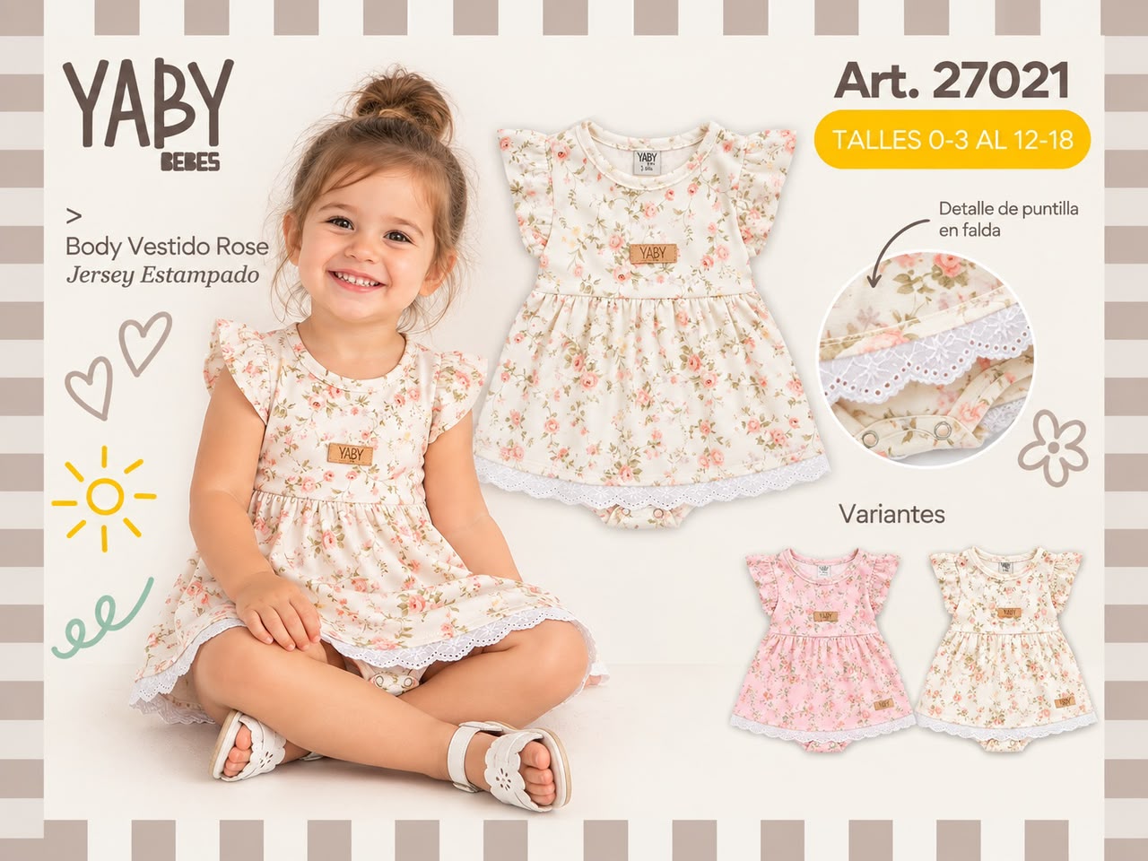 Body Vestido estampado “Yaby” T.(0-3/3-6/6-9/9-12/12-18 meses) Art.27021