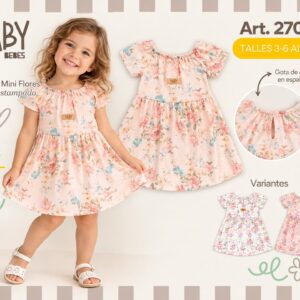 Vestido Algodon Estampado “Yaby” T.(3-6/6-9/9-12/12-18 meses) Art.27029