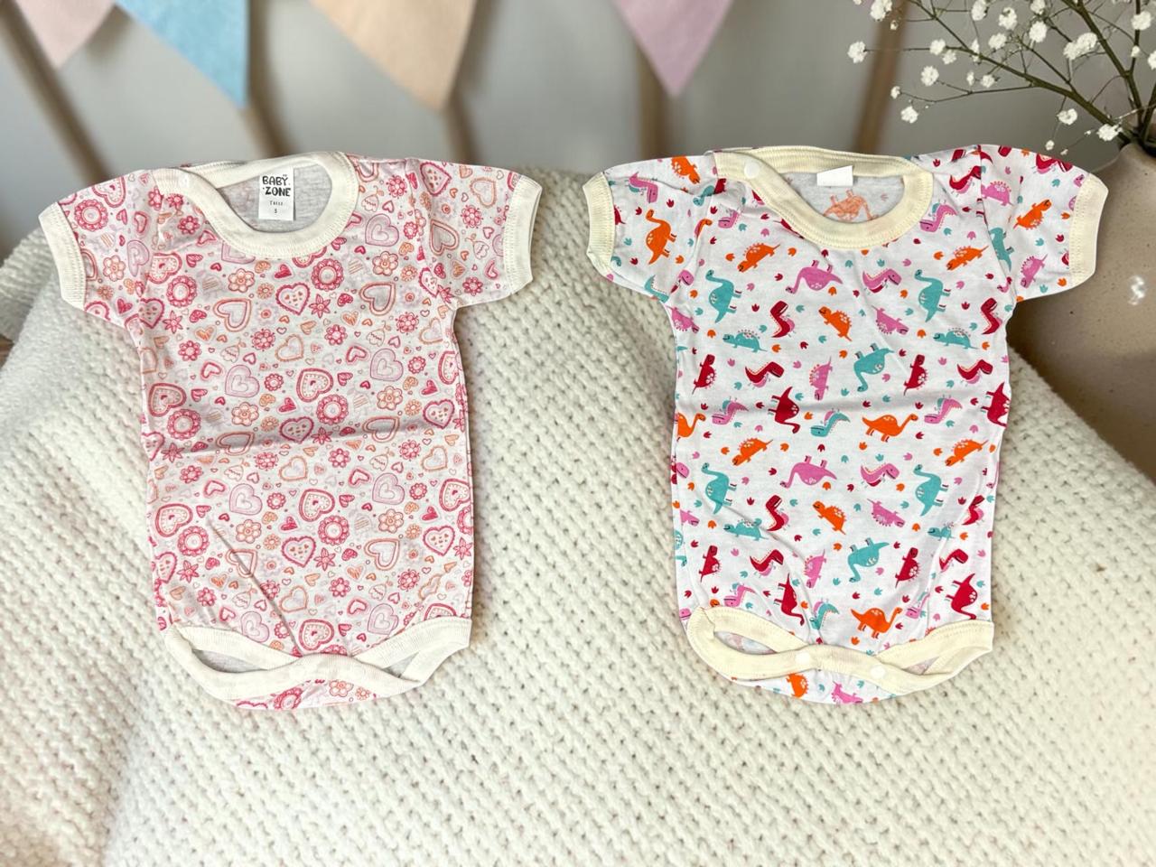Bodys Manga Corta estampados “Carlos Babies” T.(0 al 3) Pack x 12