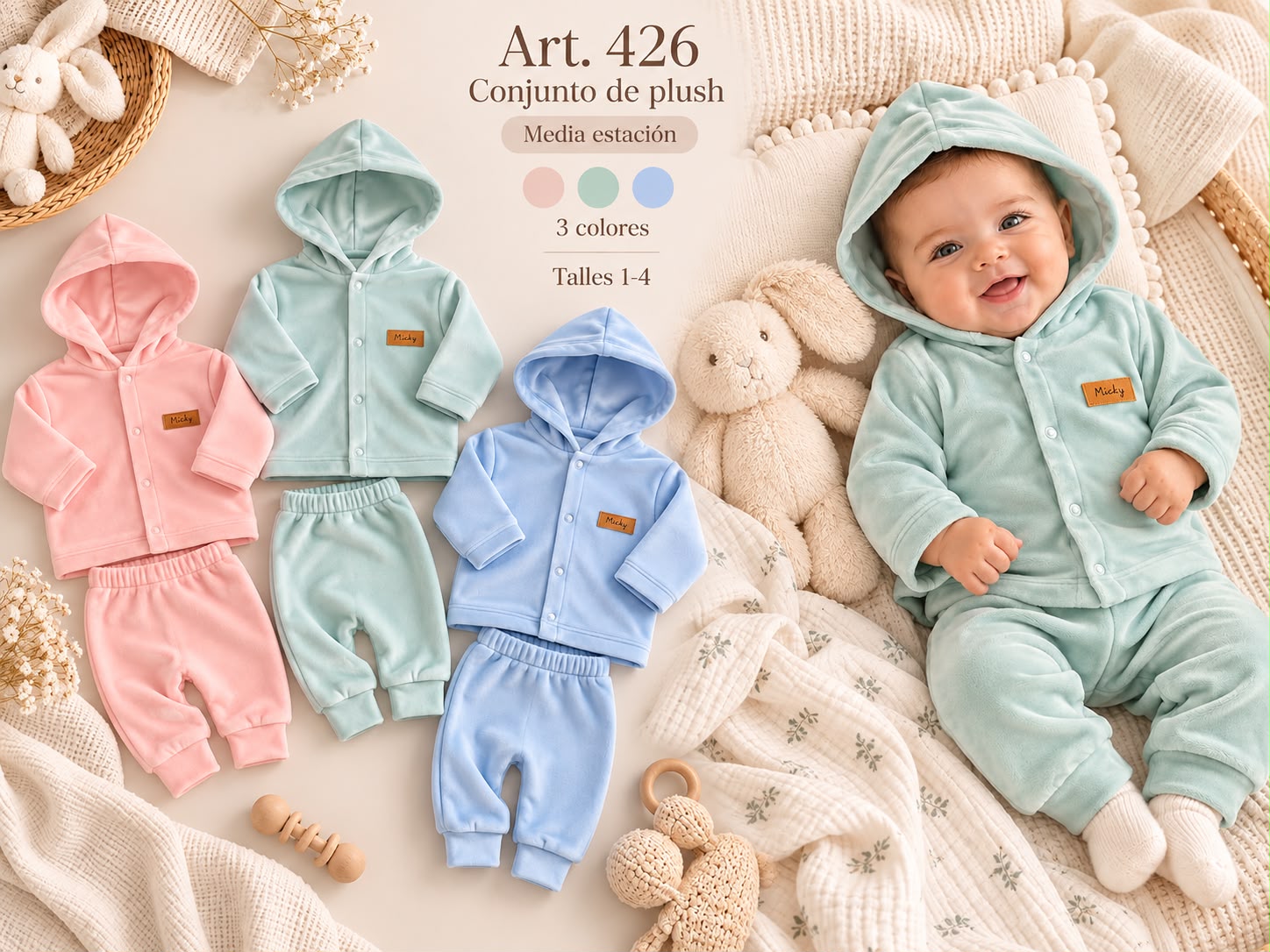 Conjunto Plush "Micky Baby" T.(1 al 4) Art.426