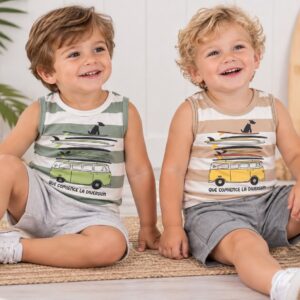 Conjunto Sin Manga Rayado “Yaby” T.(9-12/12-18/24/36 meses) Art.27044