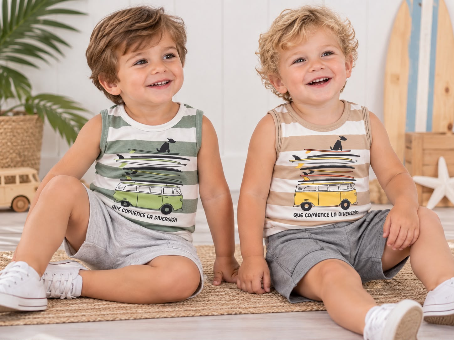 Conjunto Sin Manga Rayado “Yaby” T.(9-12/12-18/24/36 meses) Art.27044
