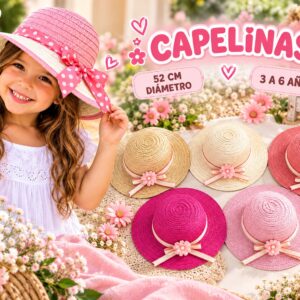 Capelinas “Rafia” Talle Unico (3 a 6 años) “Analia Babies” Surtido de colores