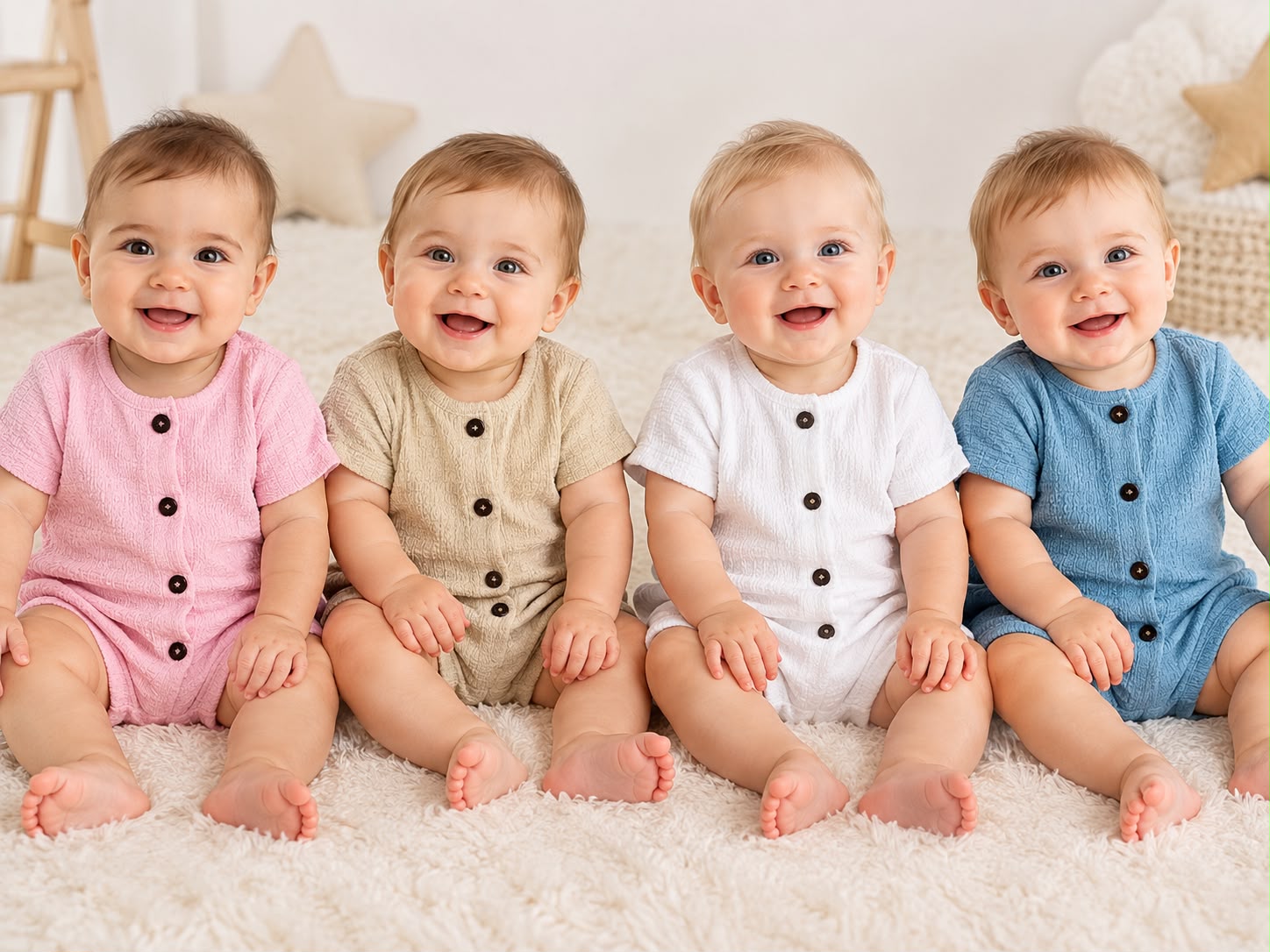 Entero con broche “Hawaii” July Baby T.(0-3/3-6/6-9 meses) Surtido de colores