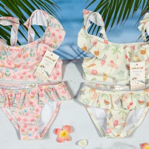 Bikini UV con volados NENA “Naranjo” T.(4-6-8-10-12 años) Art.59371