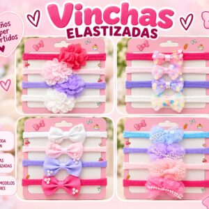 Vinchas elastizadas “Analia Babies” Pack x 12 OFERTA