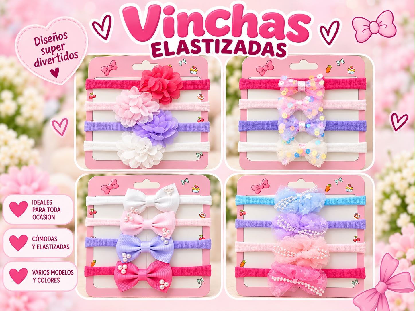 Vinchas elastizadas “Analia Babies” Pack x 12 OFERTA