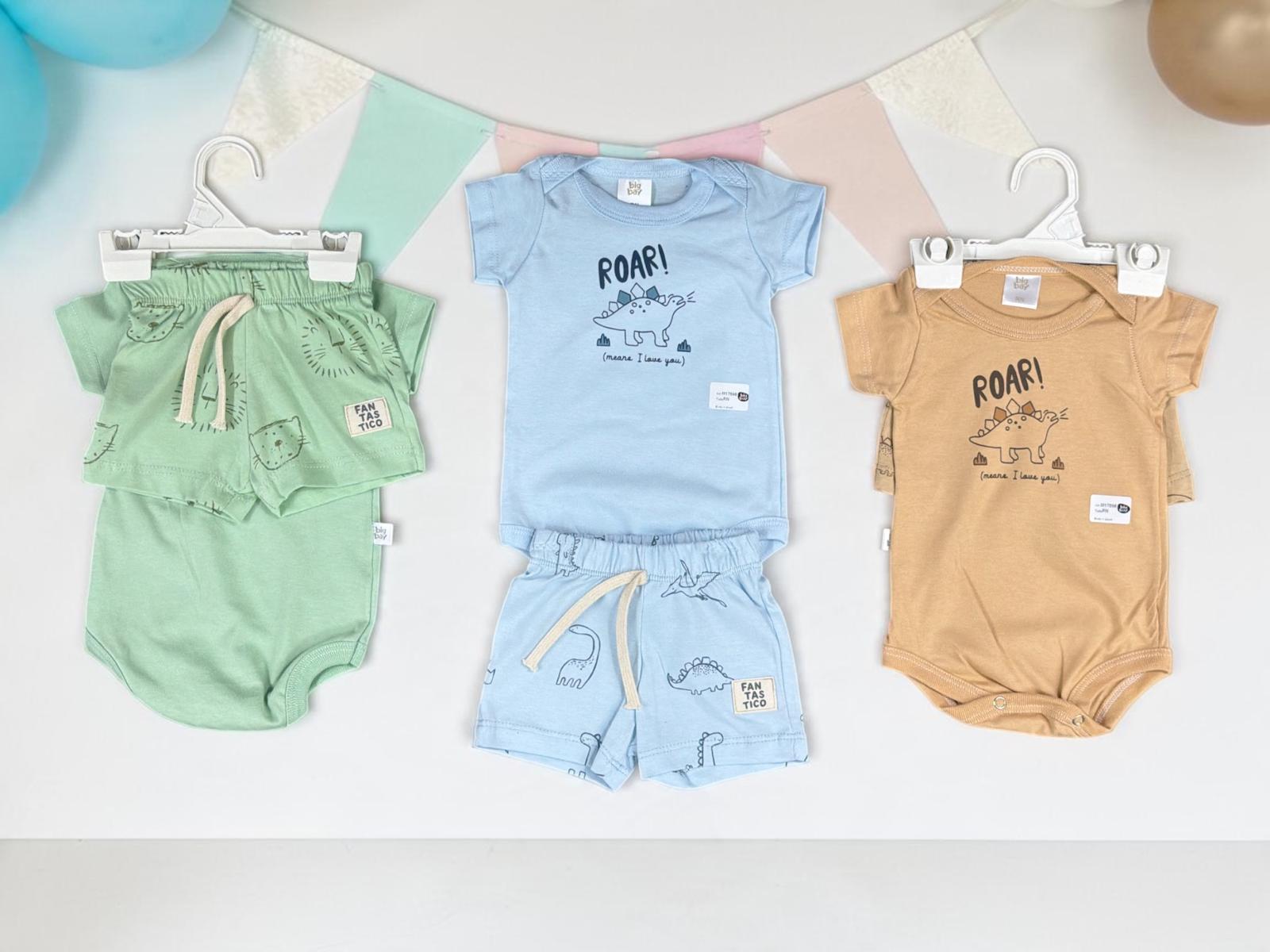 Conjunto Algodon Nene (Body + Short) Big Bay T.(RN/0-3/3-6/6-9/9-12 meses) Art.17698