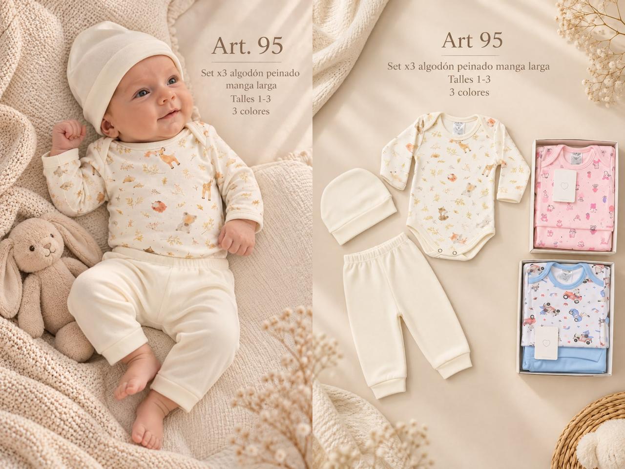 Set en Caja 3 piezas Manga Larga Micky Baby T.(1-2-3) Art.95