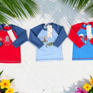 Remera UV Combinada con Estampa Bebe “Naranjo” T.(2 al 6)(Hasta 3 años) Art.5920 (En bolsa de ziploc)
