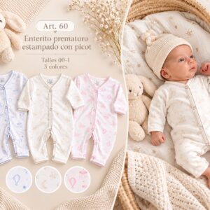 Entero Prematuro Estampado “Picot” Micky Baby T.(000-00-0) Art.60