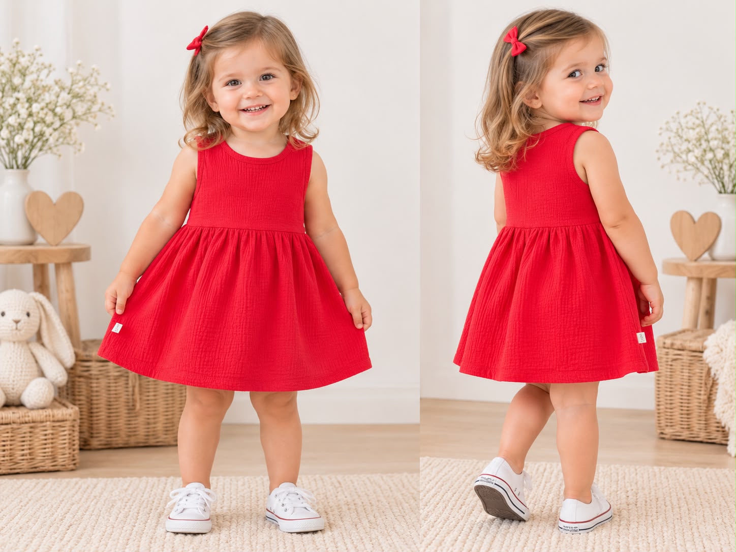 Vestido Bambula ROJO “Gamise” T.(0 al 4) Art.110