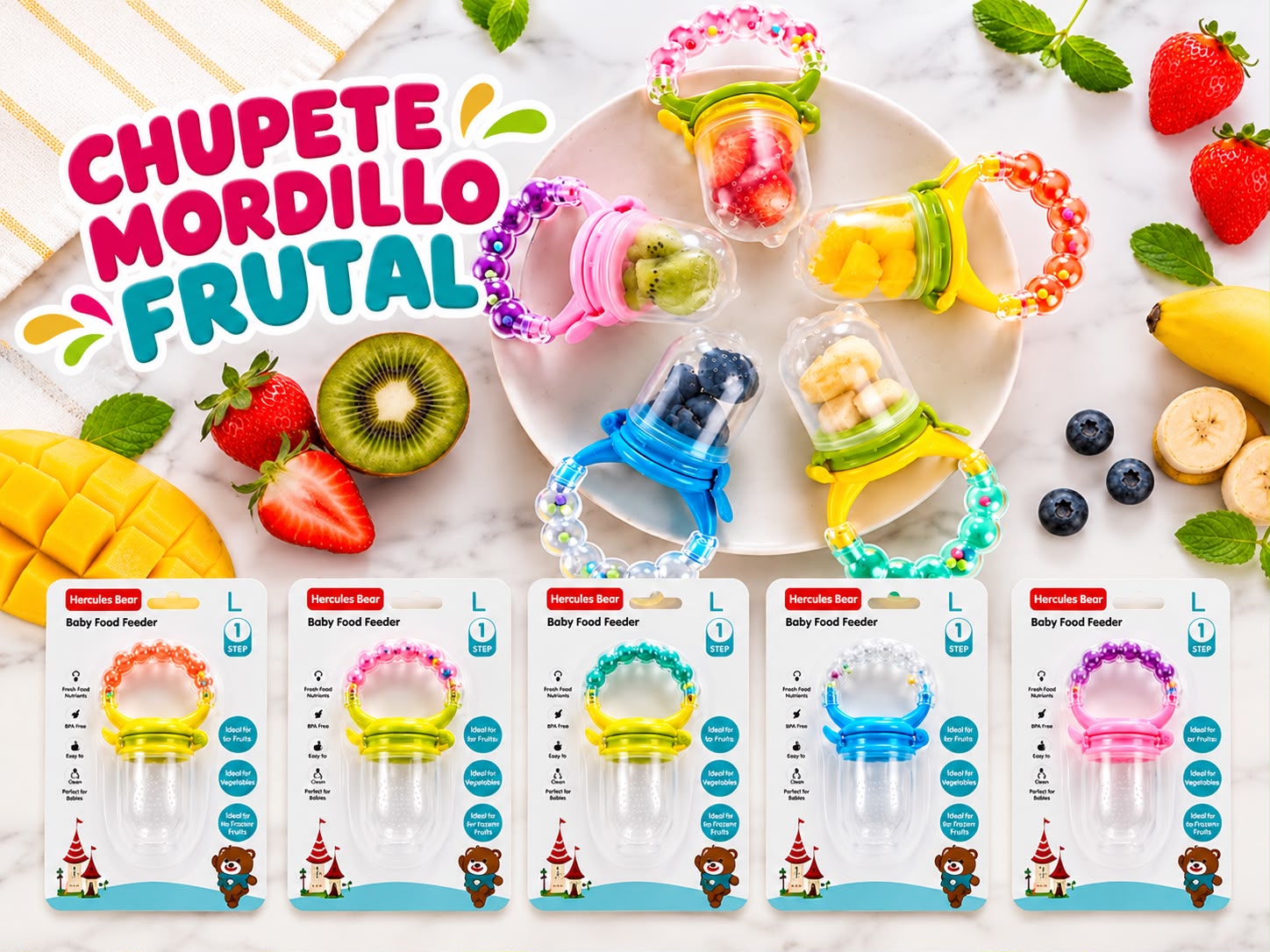 Chupete para fruta con sonajero “Analia Babies” Hermosos Diseños