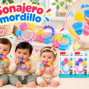 Sonajero con mordillo (Libre de bpa) “Analia Babies” SUPEROFERTA