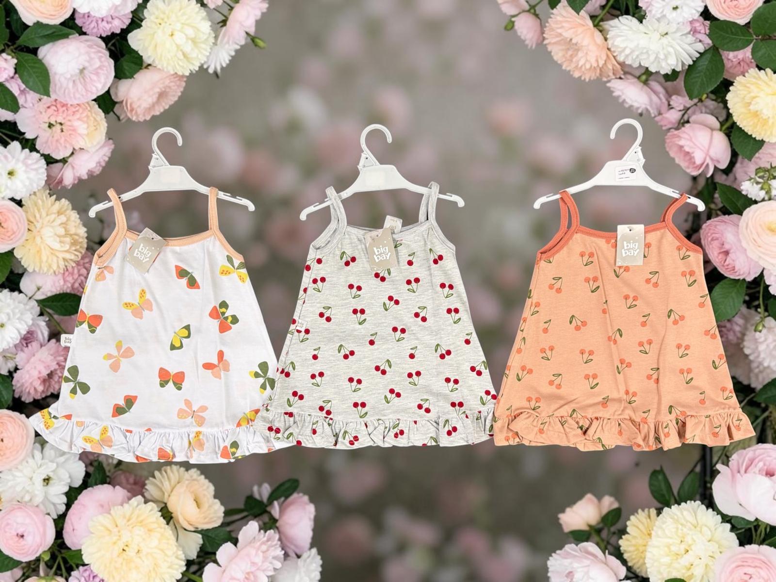 Vestido Algodon Estampado con volados "Big Bay" T.(6-9/9-12/18/24/36 Meses) Art.27677