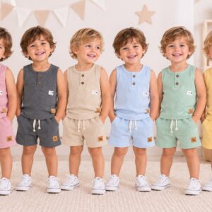 Conjunto Waffle (Musculosa y Short) "Big Bay" T.(6-9/9-12/18/24/36 Meses) Art.9099