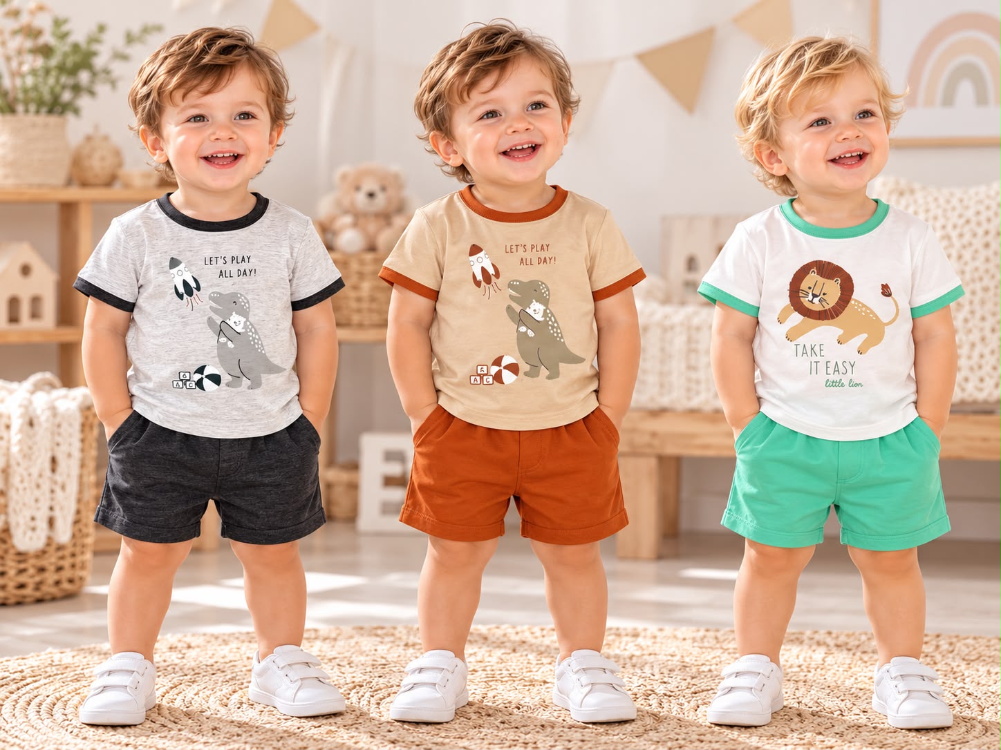 Conjunto (Remera Y Short)“Algodon” Mini Dreams T.(6-9-12-18 Meses) Art.765