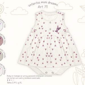 Body Vestido Algodon Cuello Mao “Mini Dreams” T.(S-M-L-XL) Art.711