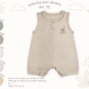 Entero Sin Manga cuello mao “Cloque” Mini Dreams T.(S-M-L-XL) Art.710