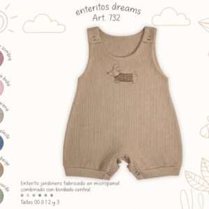 Entero Jardinero Bordado “Micropanal” Dreams T.(00 Al 3) Art.732