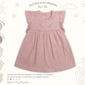 Vestido Bordado “Bambula” Mini Dreams T.(6-9-12-18 Meses) Art.741