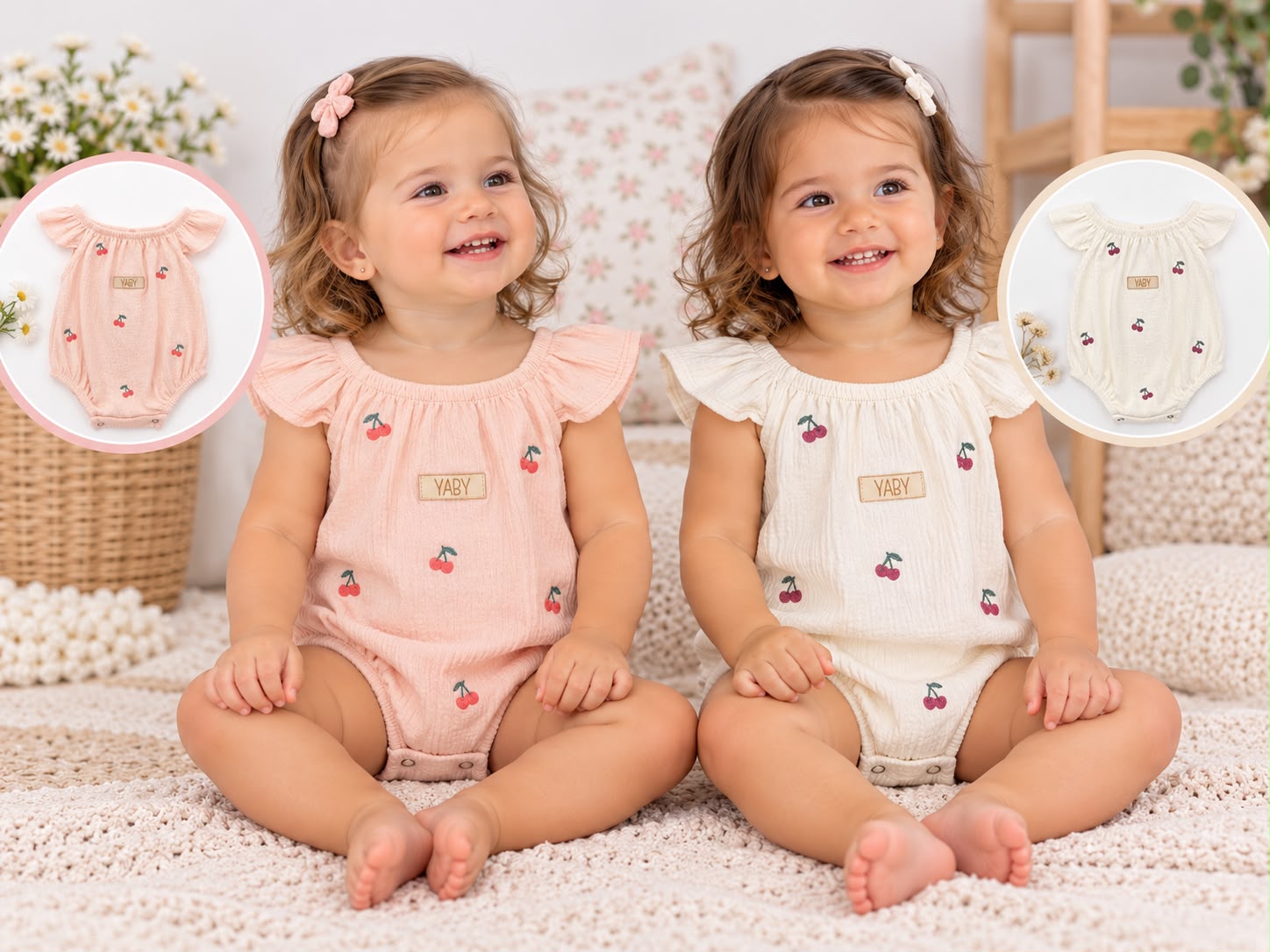 Body Bambula Estampado con volados “Yaby” T.(0-3/3-6/6-9/9-12/12-18 meses) Art.27046