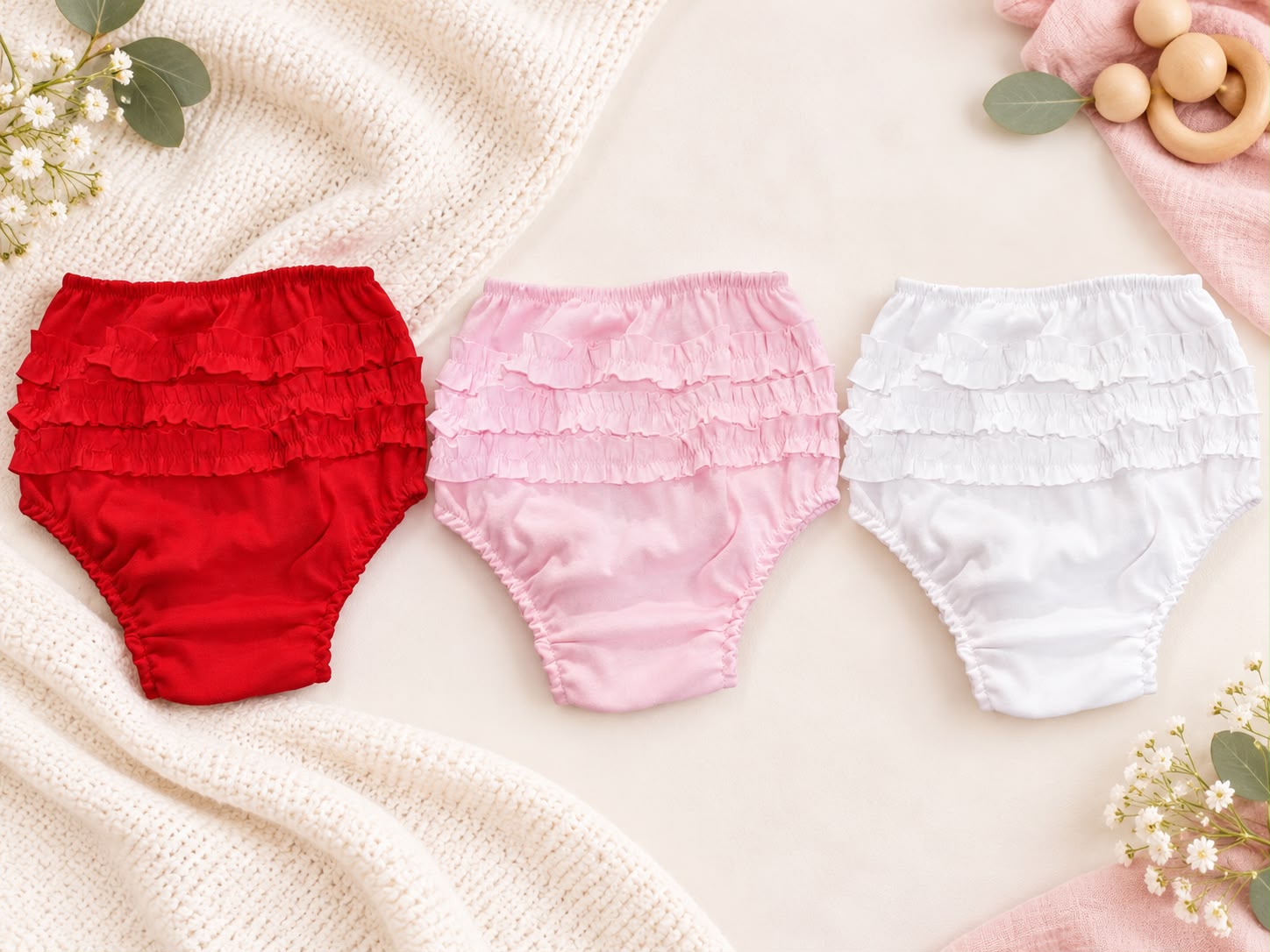 Bombacha Con Volados COLOR "Mary Babies" Pack x 12 OFERTA