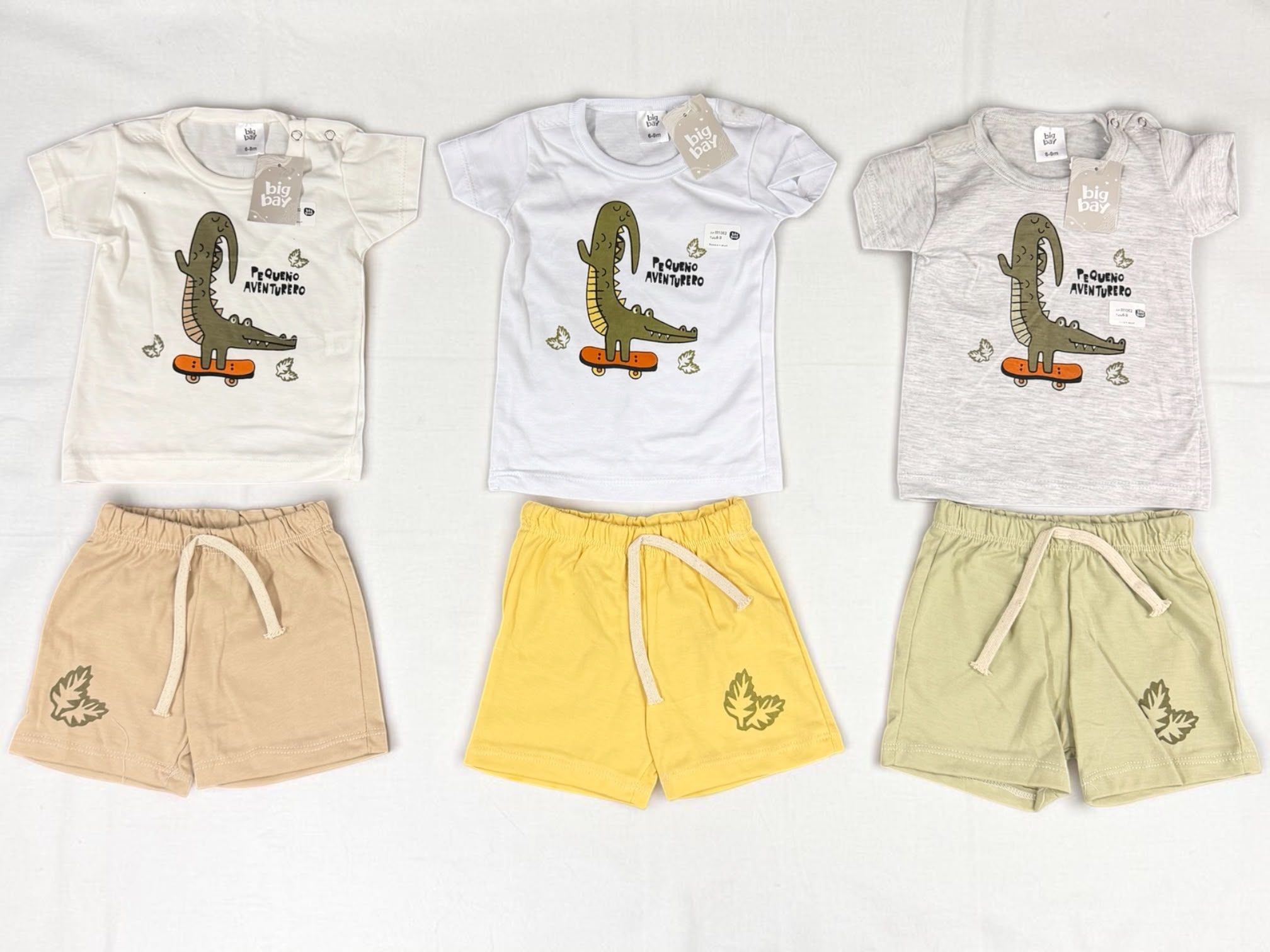 Conjunto Algodon (Remera y Short) "Big Bay" T.(6-9/9-12/12-18/24/36 meses) Art.1062